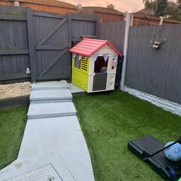 Selling outdoor plastic house this has another attachment to go with a kitchen table which attaches to side in fab condition perfect for outdoor play cost £80 from very jus over a year ago