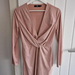 Missguided Pink Faux Suede Twist Front Dress
Size 10
Only worn once