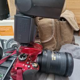I have now the Nikon D3300 for sale worth £400, it comes with a bag, extra battery, charger and an additional lenses worth £550 Nikon AF-S DX NIKKOR 18-200 mm f/3.5-5.6G ED VR Lens- link attached (  ) with a light worth £60 NEEWER TT560 Speedlite Flash - link attached (
it is like new - rarely used. only serious buyer, please.
Nikon D3300 key features
24.2 MP DX format (APS-C) sensor
Expeed 4 processor
Fixed 3.0" 921k-dot LCD
1080/60p HD video
5 fps continuous shooting
700 shot battery life