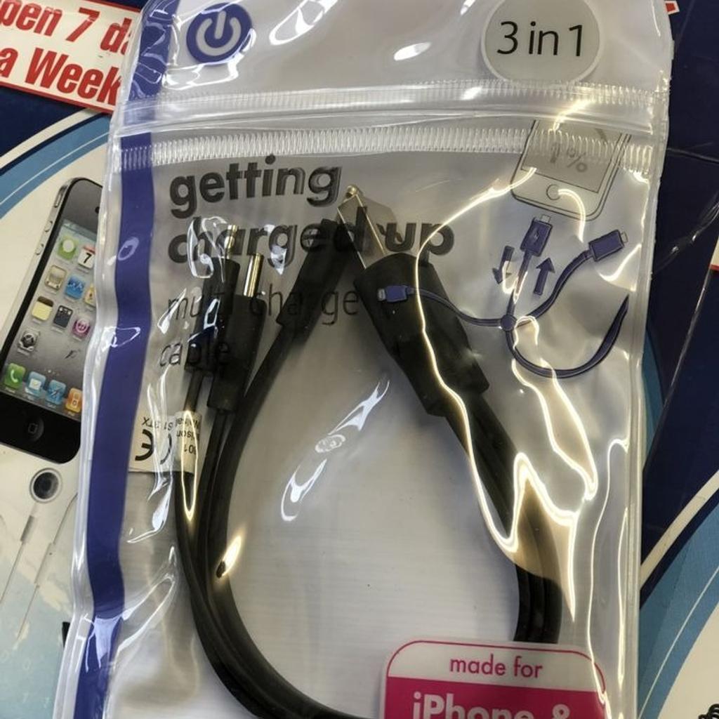 3 in 1 Nokia charging cable compatible with Nokia keypad phones

Connector Type: Nokia pin

Cable Type: USB

Compatible Devices: Tablet, Smartphone

NO POSTAGE AVAILABLE, ONLY COLLECTION!

Any Questions....!!!!
***
Please Feel Free To Contact us @
0208 - 523 0698
10:30 am to 7:00 pm (Monday - Friday)
11:00 am to 5:30 pm (Saturday)

Mobilix Fone Lab Chingford
67 Chingford Mount Road,
Chingford , London E4 8LU