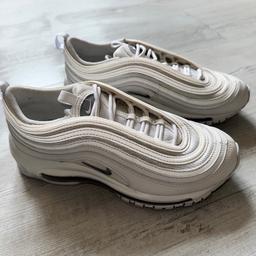 White 97’s, size 4. Worn twice but don’t fit, a few marks on the bottom but everything else is spotless ! 💗
RRP £150