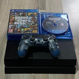 PlayStation 4 - 500gb
Perfect working condition.
Nothing wrong with it. 
Very clean - do not overheat !!!

The console comes with :
- 1 wireless controller
- 2 games
- all wires (HDMI, power, charging)

CAN BE SEEN WORKING!!
 
CAN BE DELIVERED FOR SMALL FEE!!