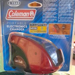 I am having a clear out and selling two of these Coleman Portable Electronics Chargers. Bought a while back but never got used. Still in packaging although packaging is slightly damaged. CPX 6 compatible.

Back reads: Batteries Cartridge included, batteries sold seperately. Rechargeable CPX 6 Rechargeable power cartridge sold seperately.

Price shown is for each. I am willing to post in the UK and cost will be checked upon request.