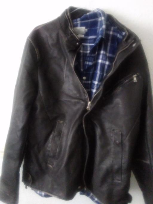 Buy & Sell West Midlands Sandwell - Photos for Brown leather jacket with check shirt