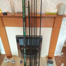 Maver Powerlite Margin 9m pole. 3 x power 2s. 1 x extra No4. 1 x cupping kit. No damage. Very powerful pole. collection only.