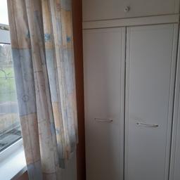 Quality solid (not flatpack) Alstons Bedroom Furniture 2 piece matching set in excellent condition. No marks on outside/tops or fronts, well looked after by elderly couple.
WHITE, WITH GOLD TRIM ON HANDLES.
Comprises 2 door wardrobe with full length hanging rail and shelf at top. Handy storage top box above wardrobe. Measurements are as follows:
Height of wardrobe 71 inches, full height including top box 85 inches
Width 30 inch
Depth 20 inch
Check out my other items as I have other matching bedroom furniture for sale.
Collection from DL5 please only. Smoke and pet free home.