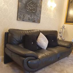 Hi

I am selling our 2 and 3 piece sofa

measurements approx:

3 Seater : 95cm x 210cm
2 Seater : 95cm x 170cm

Italian Black leather with stylish chrome legs

Yes thats right both sofa for £150

Collection from IG1 3NW

call or text 075077 54540

first come first serve