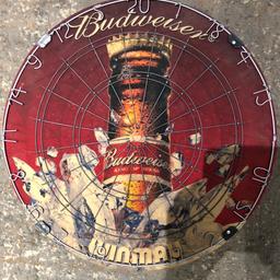 Winmau Budweiser dart board like new this would be great for a man cave etc comes with box.