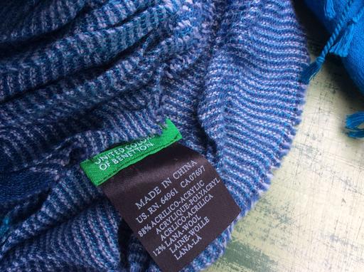 Buy & Sell Surrey Woking - Photos for Blue Shawl Scarf United Colors of Benetton