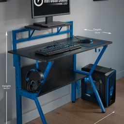 Lloyd Pascal Rogue Computer/Gaming Desk in Blue.  Excellent condition. Collection only