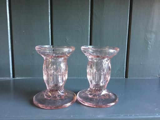 Buy & Sell Suffolk East Suffolk - Photos for Vintage Pink Glass Candlesticks