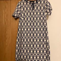 Dorothy Perkins dress size 10 cream and blue