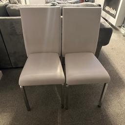 White dining chairs x4 good condition, cash on collection st5 area