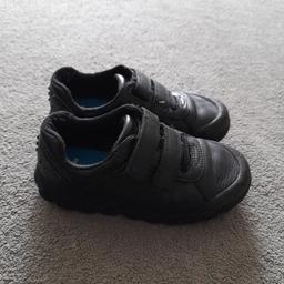 Boys Clarks school shoes black size 11.5G - these have been worn - the fabric on the inside of the heal has started to wear but otherwise they are still in good condition and have plenty of wear left in them.