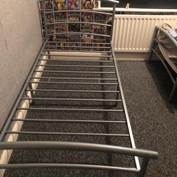 2 single bed frames in silver 1 plastic cap missing see pic doesn’t effect use 

Collection dy2