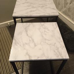 very good condition not long bought. marble effect. tables metal legs. txt on 07393354830