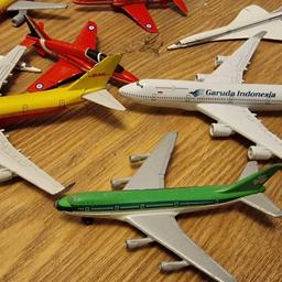 die-cast toy planes include Concorde, famous Red Arrows, DHL and others 
collection E63hs 
from Smoke and pet free Home.