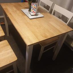 just the wooden table with white legs available

legs have some chips and scratches but not really noticeable good for a upcycle too