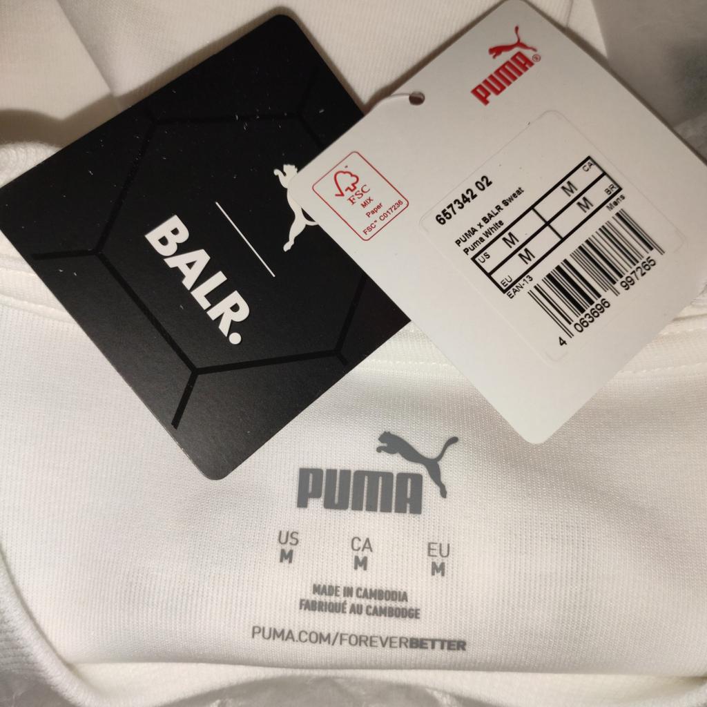White PUMA x BALR Sweatshirt/Jumper - Medium - Limited Edition

Multiple available, message me and we will go from there.