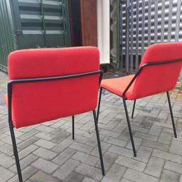 red chairs material and foam very comfortable £10 each 4 for £30  very good condition