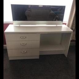 FREE
marked with makeup/crayon/paint on top, first drawer has some makeup but other drawers are fine.
would be easy to sand down and paint it vinyl. 
solid item on wheels, immaculate mirror that detaches. 3 large drawers and space for a stool.

COLLECTION ONLY HEATH TOWN, I cannot move item or assist as I'm heavily pregnant. on first floor but there is a large lift which it does fit in. 
ideally need gone this weekend as I don't have space anymore for it