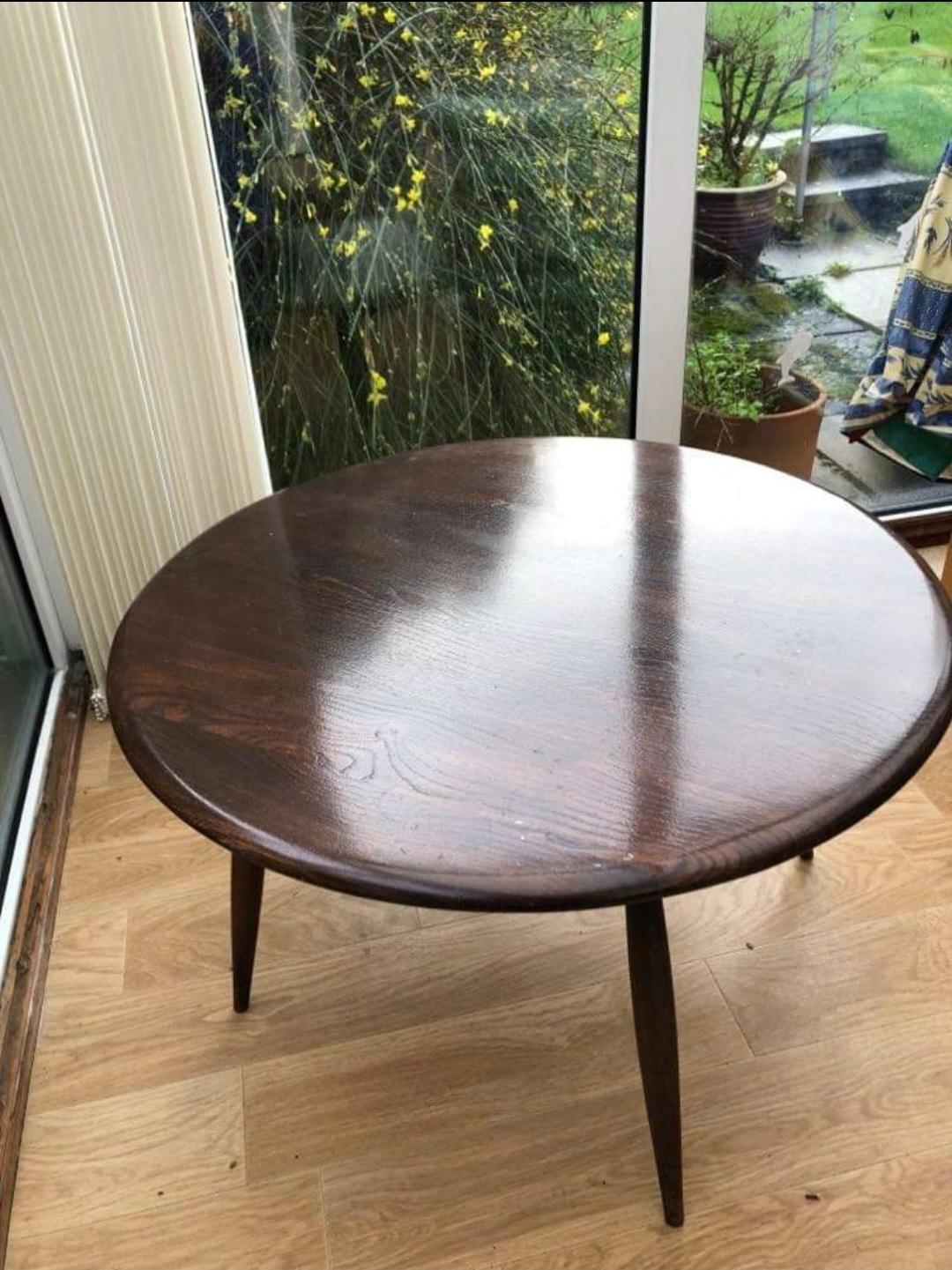 vintage Ercol round solid wood coffee table in Cambridgeshire for £100.00 for sale Shpock