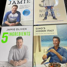 Unwanted gifts. Cookery books: Jamie Oliver and Gino D’acampo £10:00 got 4