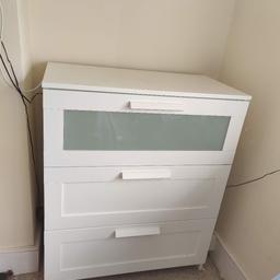 COLLECTION ONLY from SE6. Chest of drawers in white. Some markings on top but otherwise in clean and fair condition.