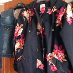 ladies joules jacket good con,  ladies denim jacket, long black jacket all size 18,  £15 for 3