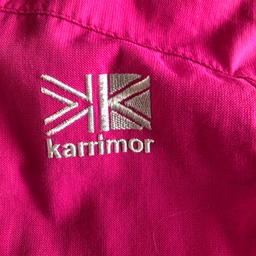 Pink karrimor outdoor jacket with hood and inner detachable fleece.