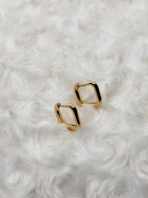 Buy & Sell Greater Manchester Rochdale - Photos for Trendy Ladies square hoop Earrings 18ct gold