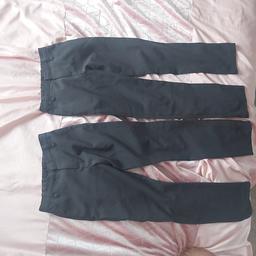 x2 girls grey school trousers from F&F Tesco. front zip and pockets. collection from Romford RM7