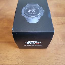 Selling a Suunto Ambit 3 Peak HR GPS Watch - Black - RRP: £400 in good condition. Everything works as it should and still holds it's charge for several weeks. Comes in original box with charging cable and HR strap, which is new and unused. Selling so someone can use it for its intended use and also just fitted a new strap. Thanks for looking.