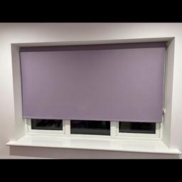 171 cm wide however can be cut to any width shorter than this. The drop will fit most windows

Modern lavender / purpleroller blind with chain switch
