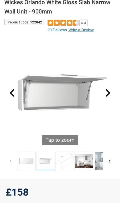 Buy & Sell East Sussex Wealden - Photos for Kitchen Overhead 900mm For hite Gloss Unit