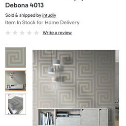 This stylish Athena Geometric Wallpaper would make a great focal point in your home. The design features a geometric interlocking angular pattern reminiscent of a maze or Greek key design in soft metallic silver with a smooth finish, set on a silver grey backdrop with a lightly textured finish and infused with shimmering glitter particles. Easy to apply, this striking wallpaper would look great when used to create a feature wall or to decorate an entire room.

Recommended for Any room, excluding bathroom & kitchen
Paste the paper application
Features and benefits

A stylish geometric patterned wallpaper
Features metallic and glitter detailing
High quality wallpaper with contrasting textures
10.05m (32.10ft) long x 53cm (21in) wide
53cm pattern repeat
Offset pattern match
Paste the paper wallpaper
Washable 
Home collection maybe local delivery
