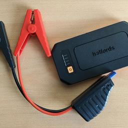 Halford jump starter, works on petrol engine up to 2L. Brilliant condition. Holds charge. Works perfectly