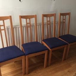 Set of 4 IKEA dining chairs. Used but in good condition, seat covers are removable and washable. Measure 99cm (h) x 41cm (w) x 39cm (d). Collection ASAP from Kingston KT1.