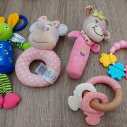 baby girl first toys bundle, rattle and chewing toys in great condition 💗