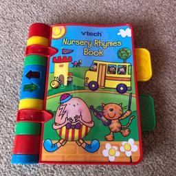Vtech nursery rhymes book
Plastic with 3 pages to turn 
6 musical nursery rhymes