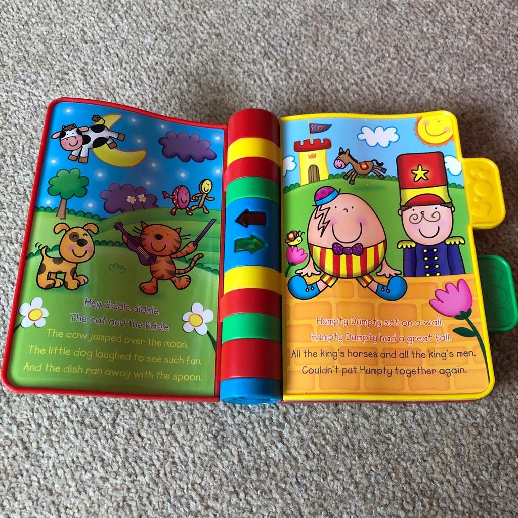 Vtech nursery rhymes book
Plastic with 3 pages to turn
6 musical nursery rhymes