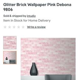 This fantastic Glitter Brick Wallpaper will add a stylish finishing touch to any room and offers a fresh take on a classic brick pattern. The design features a detailed brick wall print in beautiful soft pink tones, with clever shading to add to the effect and infused with shimmering glitter particles for a contemporary finish. Easy to apply, this lightly textured wallpaper will look great when used to decorate a whole room or to create a stunning feature wall.

Recommended for Any room, excluding bathroom & kitchen
Paste the paper application
Features and benefits

Features shimmering glitter particles
10.05m (32.10 ft) long x 53cm (21in) wide
53cm pattern repeat
Offset pattern match
High quality textured wallpaper
Easy to apply
Paste the paper wallpaper
Extra washable

6 rolls £50
3 rolls £25
1 roll £9
Home collection maybe local delivery