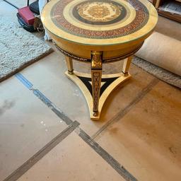 Very good condition Versace table with glass I paid £1800 each selling both £900 very heavy cream/ gold. pick up benfleet ss7