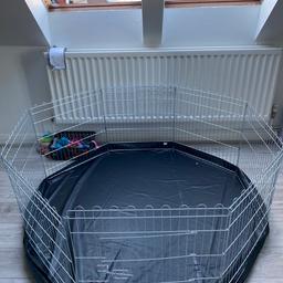Selling this great puppy play pen very sturdy and big can be used inside or out and has waterproof bottom.