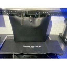 Kurt Geiger London Richmond Leather Rainbow Stitch Shopper Bag, Black