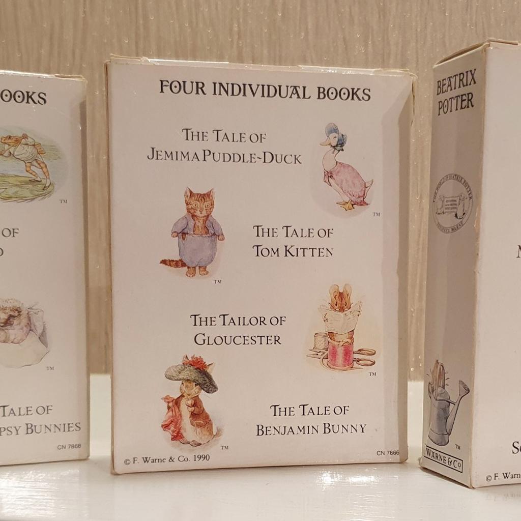 Boxed set of 12 books comprising of 4 in each set. Ive put them as Like new as never read any. Due to storage the boxes have very small tears on one side, and one of the books is a little furrowed at the bottom. This collection is from the 70's. Lovely illustrations and colours.