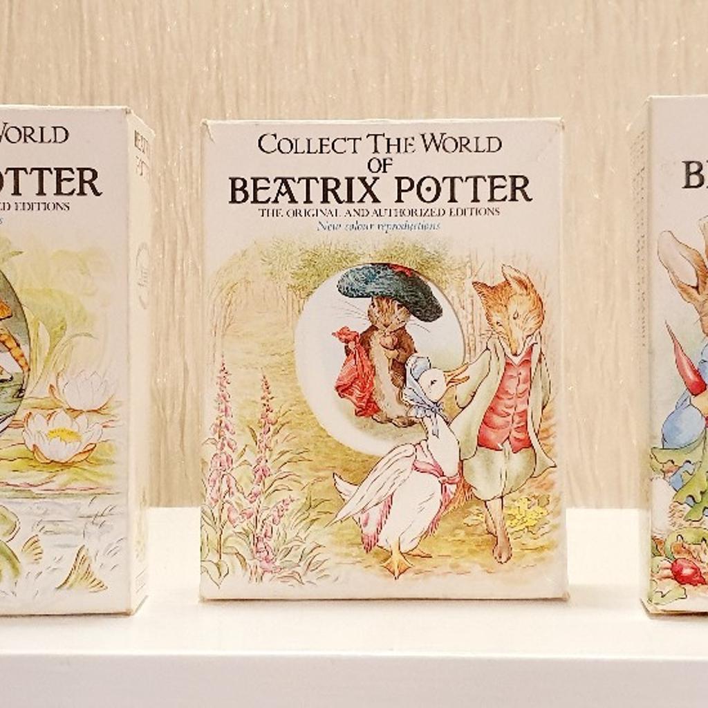 Boxed set of 12 books comprising of 4 in each set. Ive put them as Like new as never read any. Due to storage the boxes have very small tears on one side, and one of the books is a little furrowed at the bottom. This collection is from the 70's. Lovely illustrations and colours.