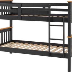 NEPTUNE GREY AND PINE BUNK BED (FRAME ONLY NO MATTRESSES) £280.00

Dimensions: W205 x D104 x H152cm
THIS BUNK CAN BE SPLIT INTO 2 SINGLE BEDS
Assembly required

B&W BEDS 

Unit 1-2 Parkgate Court 
The gateway industrial estate
Parkgate 
Rotherham
S62 6JL 
01709 208200
Website - bwbeds.co.uk 
Facebook - B&W BEDS parkgate Rotherham 

Free delivery to anywhere in South Yorkshire Chesterfield and Worksop on orders over £100

Same day delivery available on stock items when ordered before 1pm (excludes sundays)

Shop opening hours - Monday - Friday 10-6PM  Saturday 10-5PM Sunday 11-3pm