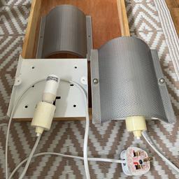 2 wall plug in wall lights (one without plug you will need to wire one on) . The were used in a bedroom attached to wall panel behind bedside table. They are working and in good condition. 
Collection only from SW4 0QA