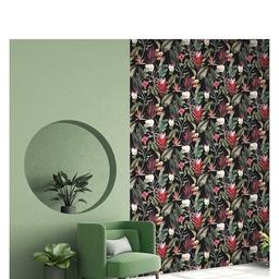 Add a touch of nature to your living space with this red green and black gorgeous florals wallpaper from Debona. This design features a lovely floral print throughout in modern tones, finished on a smooth paper background for a truly mesmerising wallcovering.

Size: 10.05m x 0.53m (11yds x 21ins) Approx
5.3m Square (57.7sq .ft)
Material: Paper
Type: Wallpaper
Pattern Repeat: 32cm
Pattern Match: Offset match, Satisfactory Light Fastness
Washable, Wet Removable
Application: Paste the Paper, Emissions A+

6 rolls £30
3 rolls 15
1 roll £6
Home collection maybe local delivery